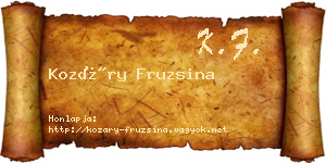 Kozáry Fruzsina névjegykártya